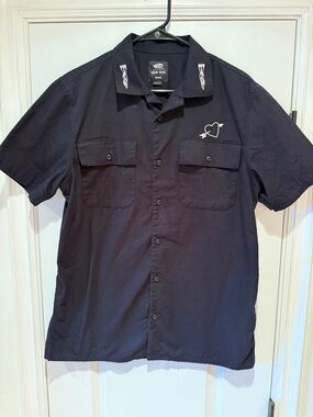 Vans Elijah Berle Shirt 2022 Black Embroidered Heart Button Up Medium Skate